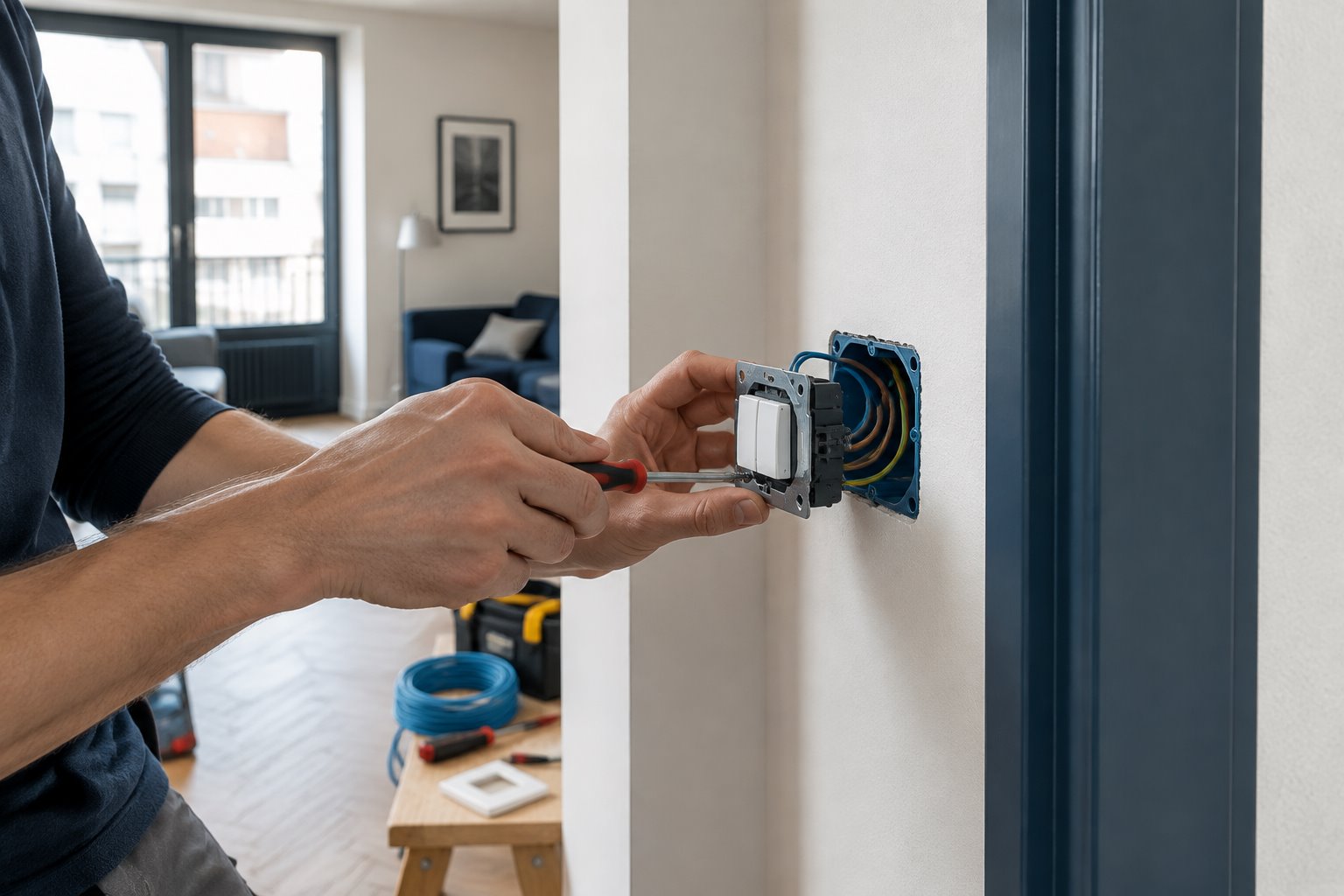 Installazione di un interruttore elettrico durante una ristrutturazione